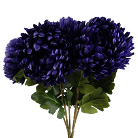 Pack of 6 x 75cm Extra Large Reflex Chrysanthemum - Purple - thumbnail 1