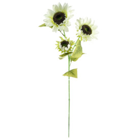 Leaf 100cm White Artificial Sunflower Arrangement Glass Vase - thumbnail 2