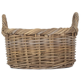 Rattan Small Oval Rattan Storage Basket With Cordura Lining - thumbnail 3