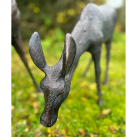 Aluminium Deer Sculpture Stag and Doe Medium - thumbnail 2