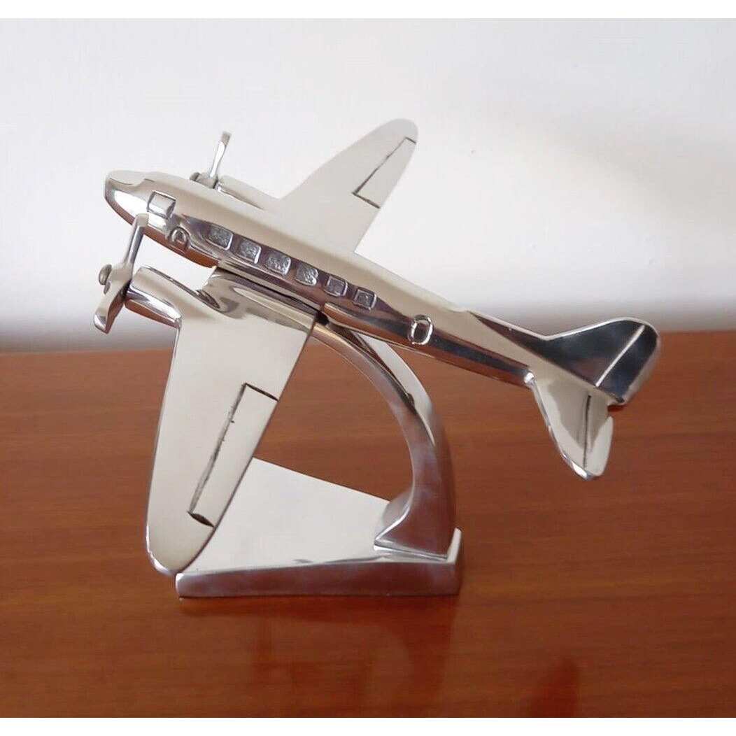 Douglas DC3 Aeroplane Ornament Aluminium Plane Sculpture Gift - image 1