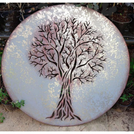 Lovely Rustic silvery metal tree of life wall art screen plaque garden decor - thumbnail 2