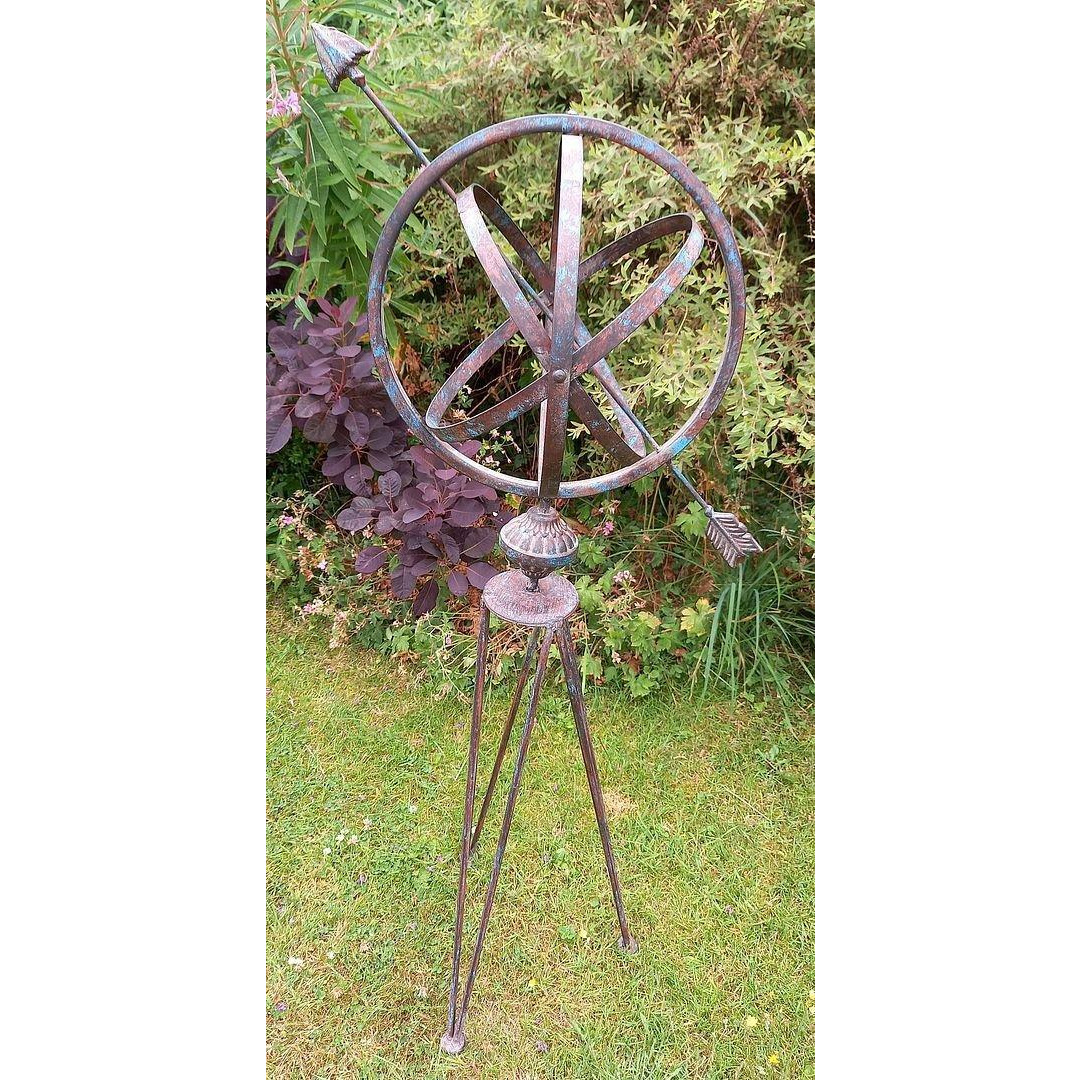 Armillary Sphere Garden Ornament Verdigris Metal - image 1