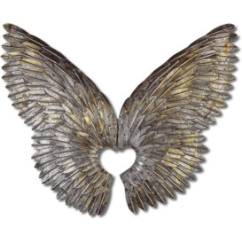 Angel Wings Hinged Metal Wall Art Screen For Your Home Or Garden 90cm Tall