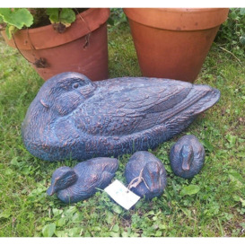 Duck and Three Ducklings Garden Ornaments - thumbnail 1