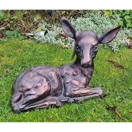 Laying Fawn Garden Sculpture Deer Ornament - thumbnail 3