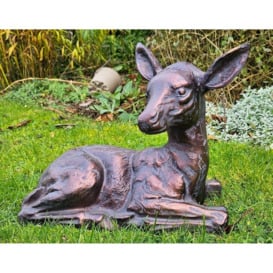Laying Fawn Garden Sculpture Deer Ornament - thumbnail 1
