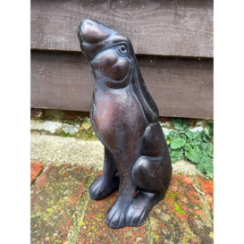 Stargazing Hare Garden Sculpture Cast Iron Ornament - thumbnail 3