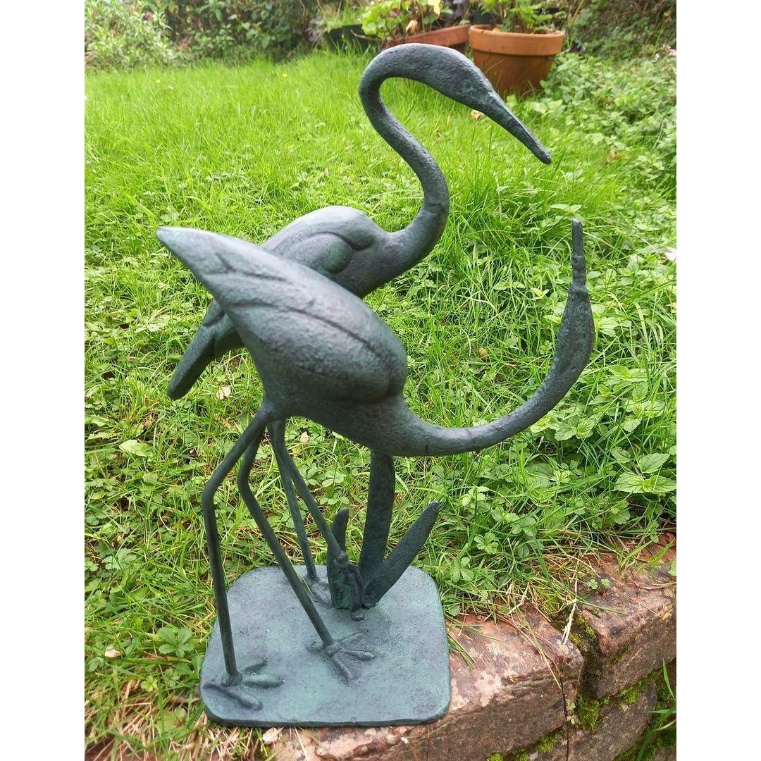 Love Cranes Garden Sculpture Cast in Aluminium with Bronzed Finish - image 1