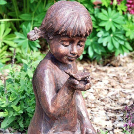 Girl with Butterfly Garden Sculpture Ornament