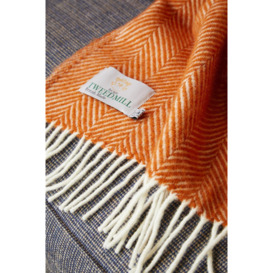 Tweedmill Lifestyle Herringbone 100% New Wool Blanket/Throw Lavender Purple and Silver Grey  150 x 183cm Made in the UK - thumbnail 3