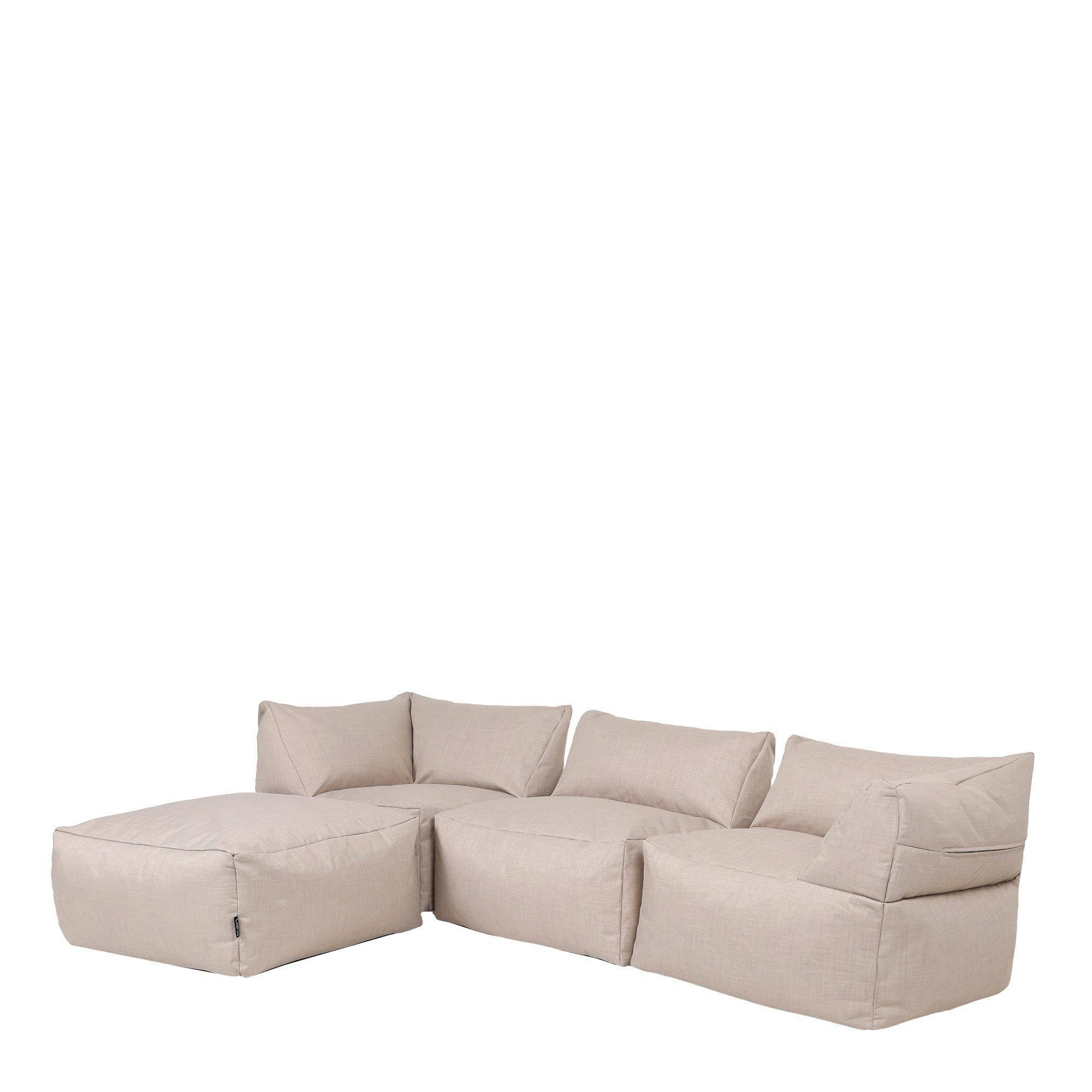 Tetra Indoor Outdoor Modular Bean Bag Grey Floor Corner Sofa -  4pc - image 1