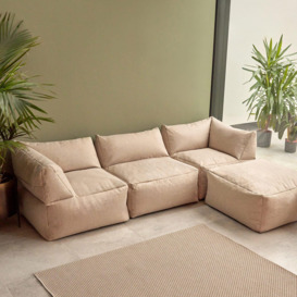 Tetra Indoor Outdoor Modular Bean Bag Grey Floor Corner Sofa -  4pc - thumbnail 2