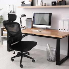 Ergonomic High Back Office Chair With Headrest Lumbar Support & Flip-UP Armrest - thumbnail 1