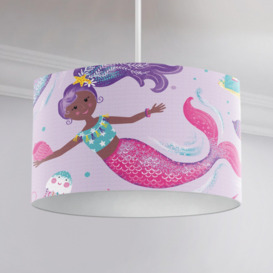 Magical Mermaids Ariel Pendant Drum Fabric Lampshade
