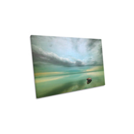 Boat Misty Morning Canvas Wall Art Picture Print - thumbnail 1