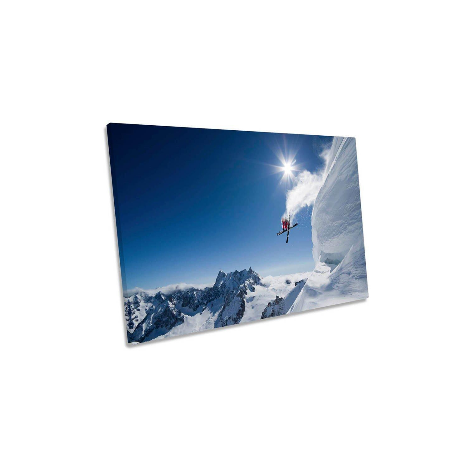 Higher Skiing Extreme Sports Canvas Wall Art Picture Print - image 1