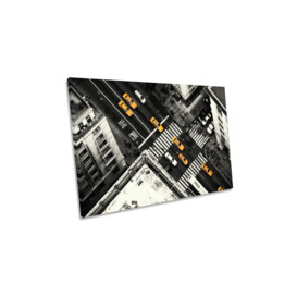 Yellow Flow New York Taxi Canvas Wall Art Picture Print - thumbnail 1
