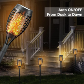 1W LED Solar TruFlame Garden Light Dynamic Flame IP65 (Set of 2) - thumbnail 2