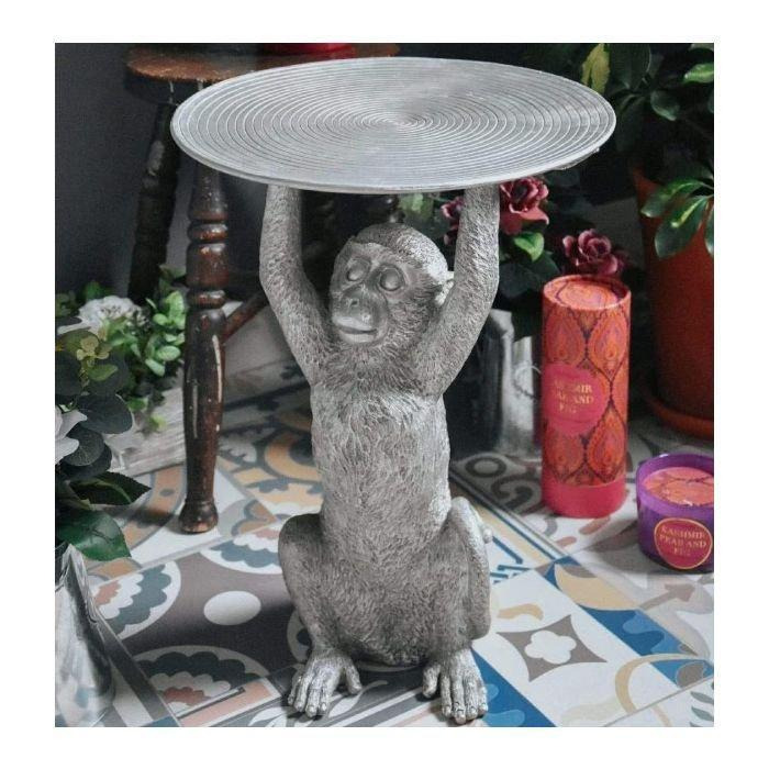 Resin Monkey Table in Silver - image 1