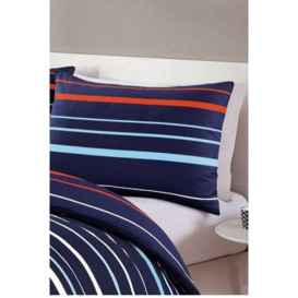 Pedro Multi Stripe Duvet Cover Set Blue/Red Fresh and Modern Bedding - thumbnail 2