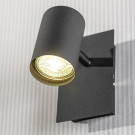 'Veneto' Black Single GU10 Ceiling Spotlight Adjustable