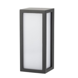 CGC Lighting 'Kinsley' Black E27 Outdoor Wall Light Box Lantern Opal Diffuser IP54 - thumbnail 3
