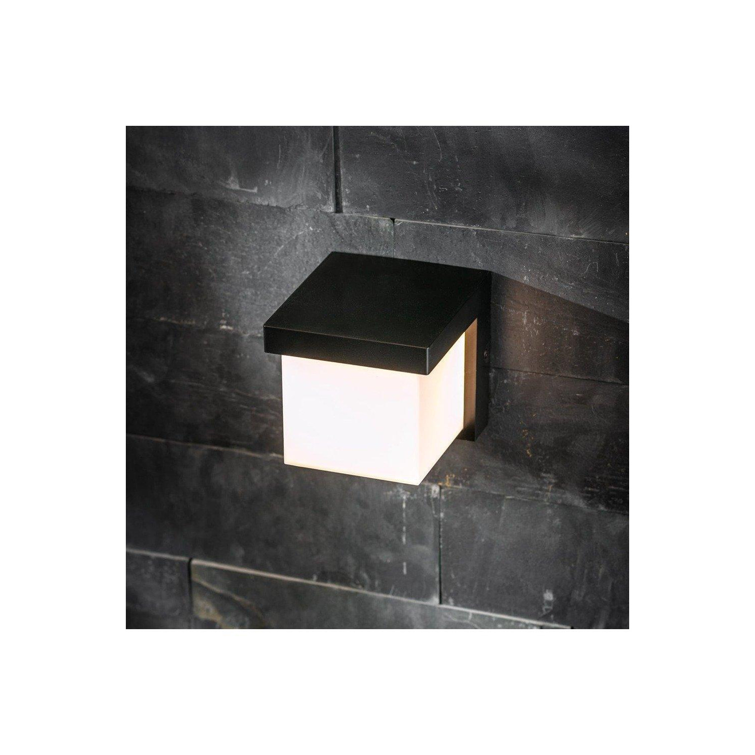 CGC Lighting 'Addison' Black Cube LED Outdoor Wall Light 4000k Natural White - image 1