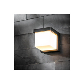 CGC Lighting 'Addison' Black Cube LED Outdoor Wall Light 4000k Natural White - thumbnail 2