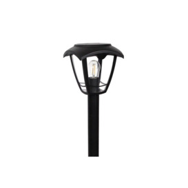 'Lara' Black Solar Outdoor Post Light Bollard Traditional Filament LED Warm White Light IP44 - thumbnail 3