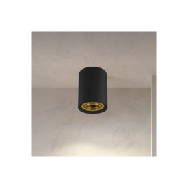 'Prince' Black GU10 Adjustable Surface Ceiling Downlight Flush Spot light with Gold Bezel
