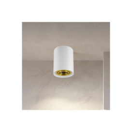 'Prince' White GU10 Adjustable Surface Ceiling Downlight Flush Spot light with Gold Bezel - thumbnail 1