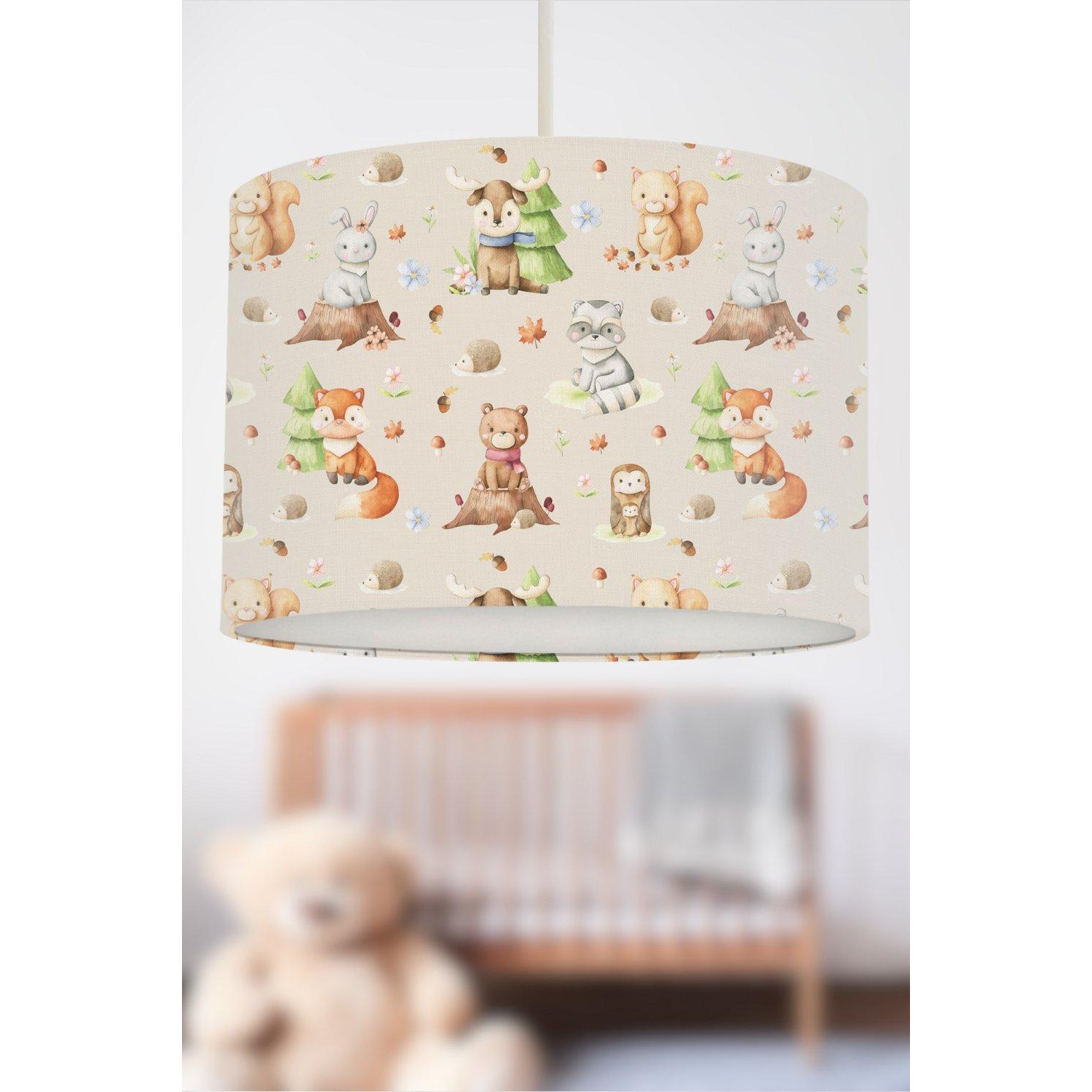 Forest Baby Animals Lampshade Natural - image 1