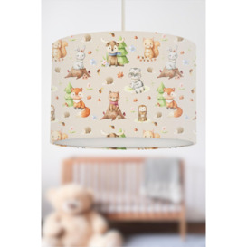 Forest Baby Animals Lampshade Natural