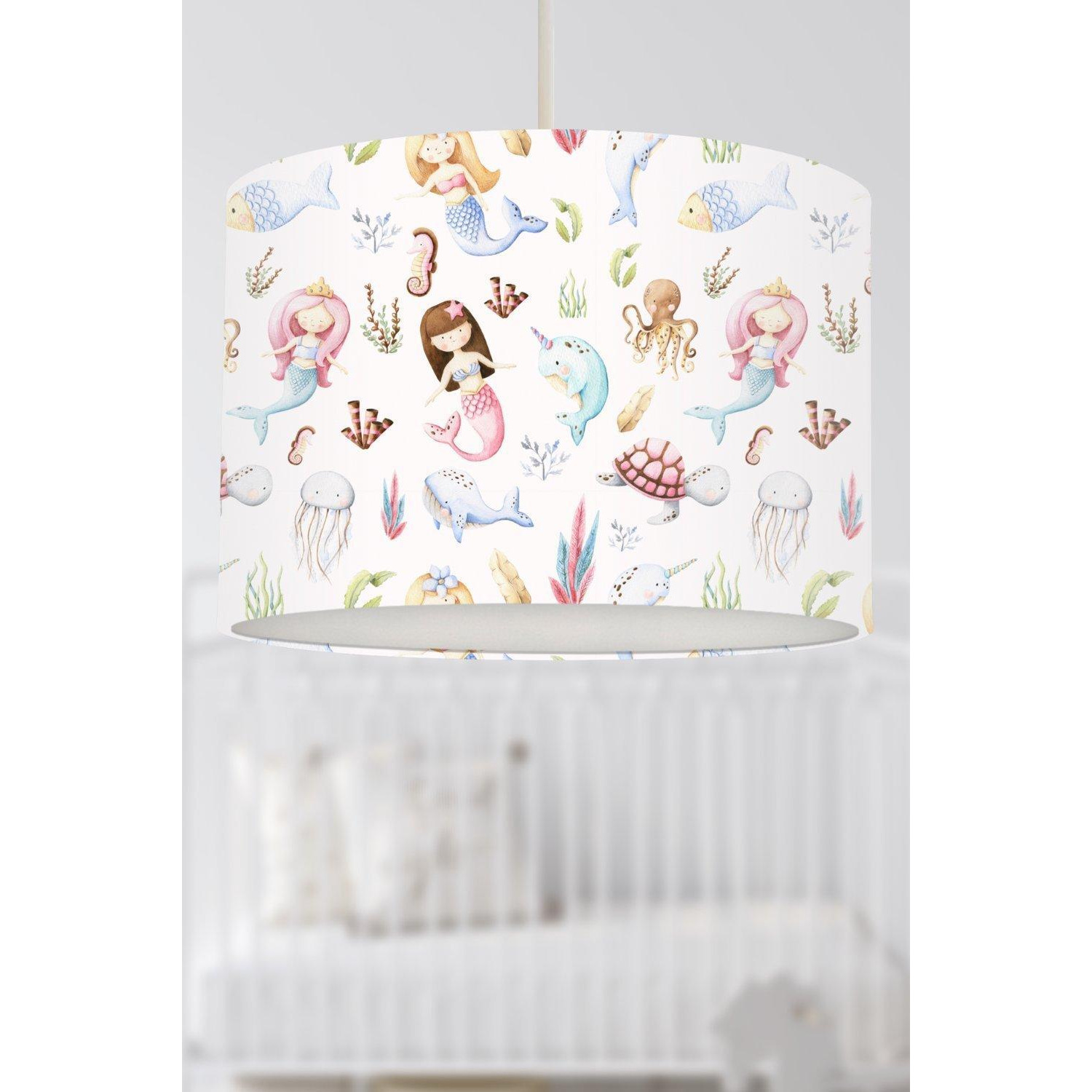 Mermaids and Friends Lampshade White - image 1