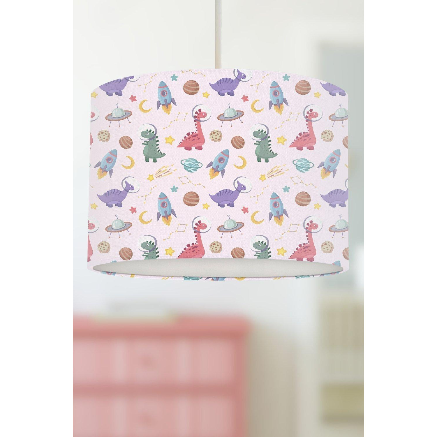 Space Dinosaurs Lampshade Pink - image 1