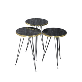 Black and gold round nesting tables - thumbnail 3