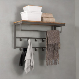 Wall-Mounted, Coat Hook with 10 Hooks and Shelf - thumbnail 3