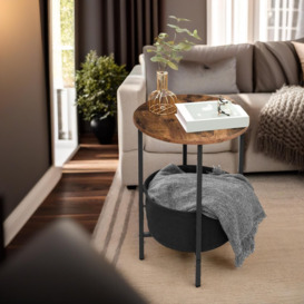 Bedside Lamp Table with Removable and Washable Storage Basket - thumbnail 3