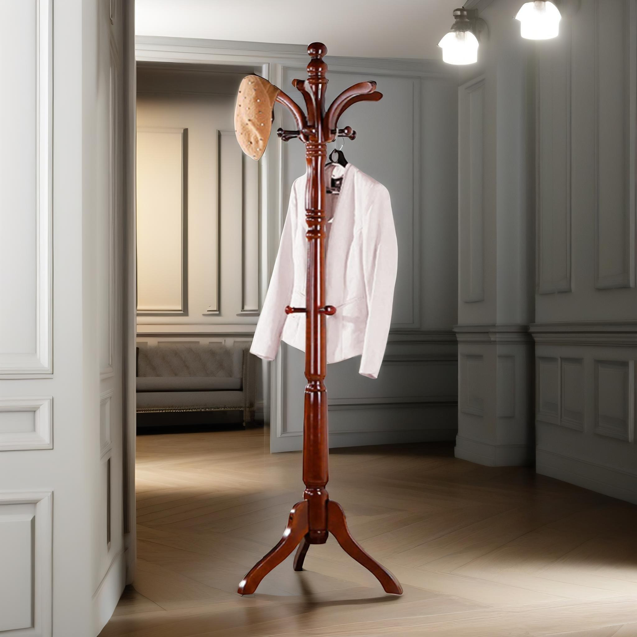 Wooden Coat Stand With 13 Hooks - image 1
