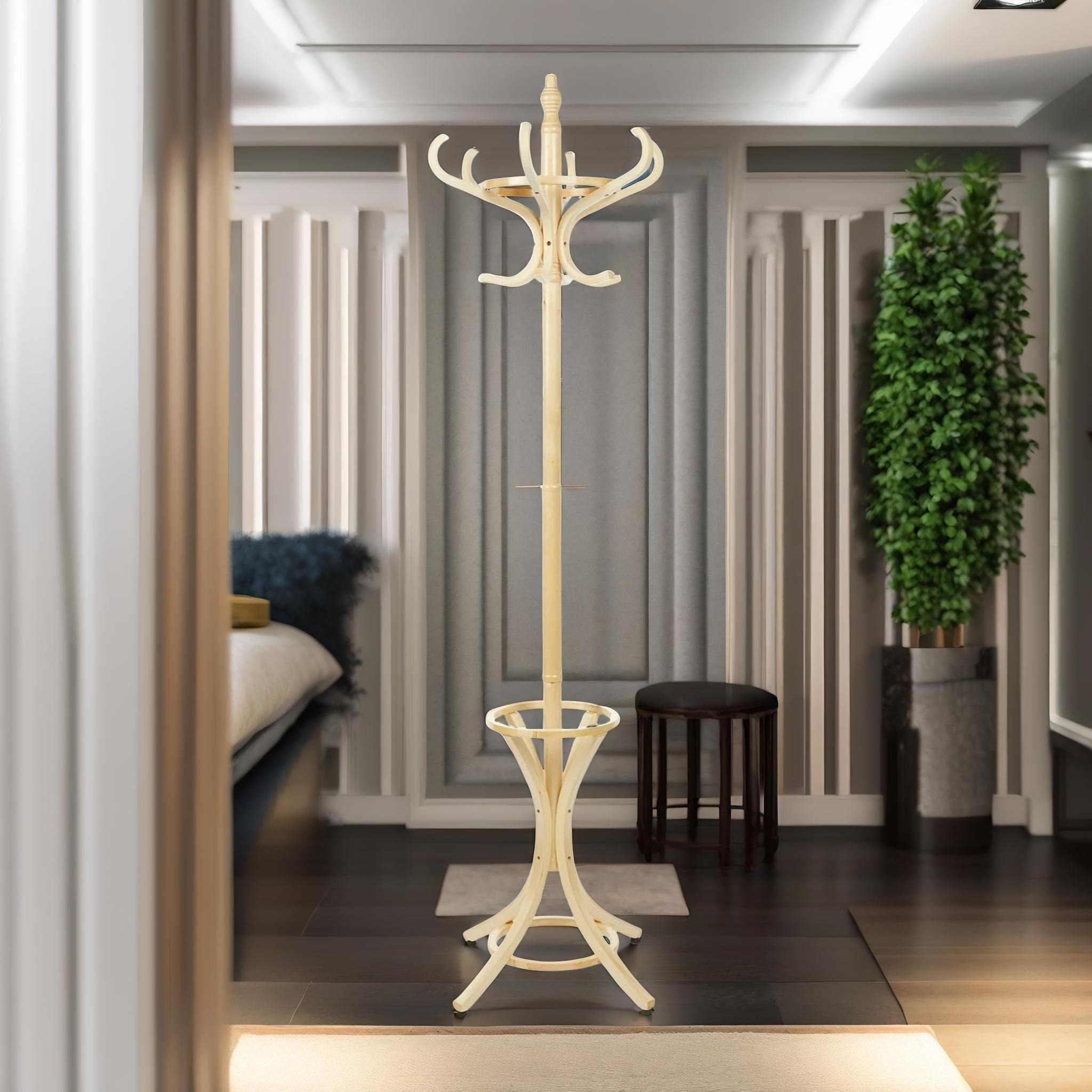 Wooden Coat Stand With 12 Hooks - image 1