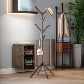 Wooden Coat Stand With 8 Hooks - thumbnail 2