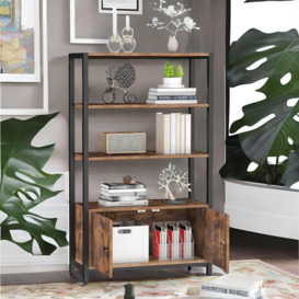 Industrial Bookcase With 3 Shelves & Cupboard - thumbnail 3