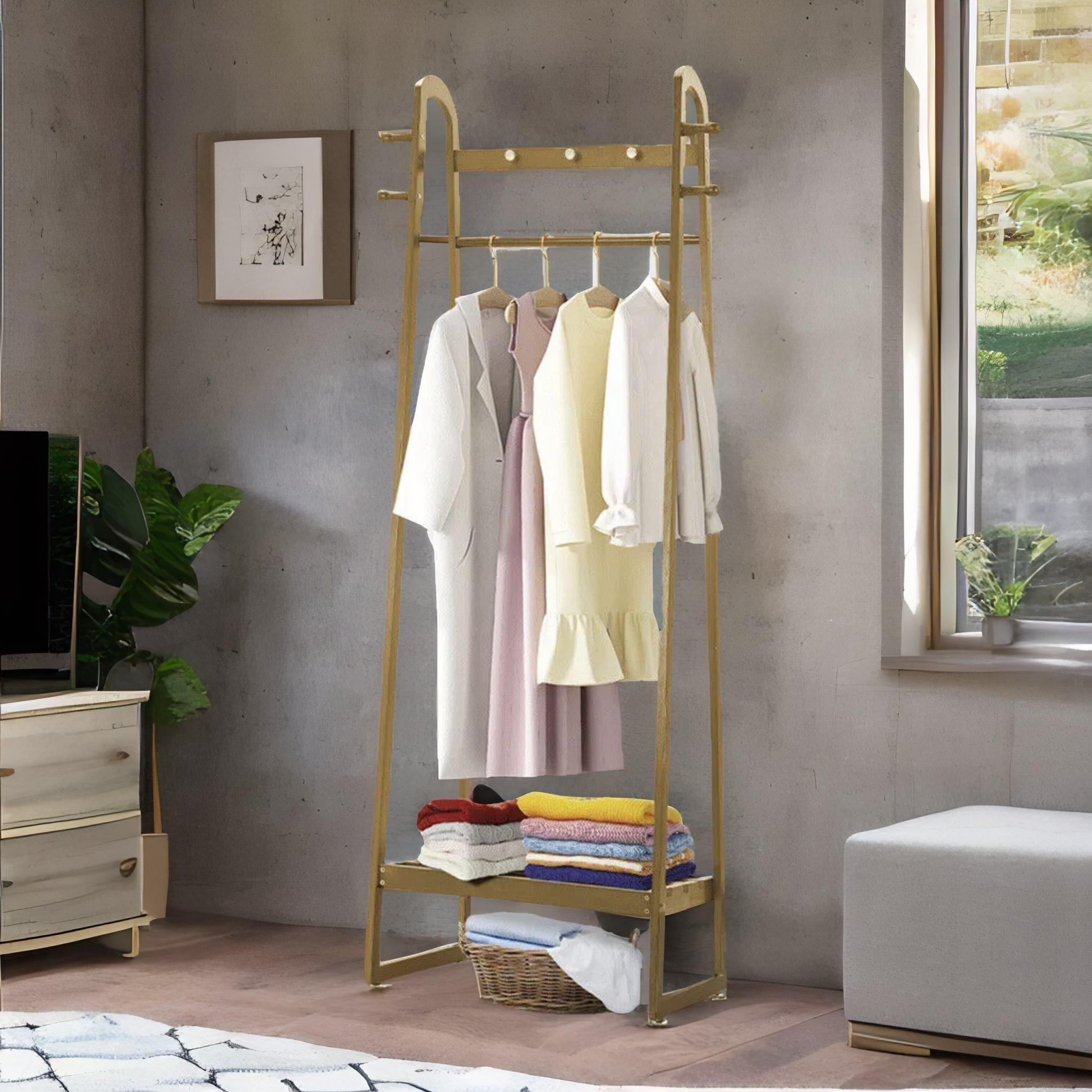 Bamboo Natural Brown Open Clothes Rack - image 1