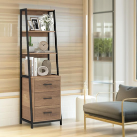 Industrial Bookcase Storage Cabinet With 3 Drawers