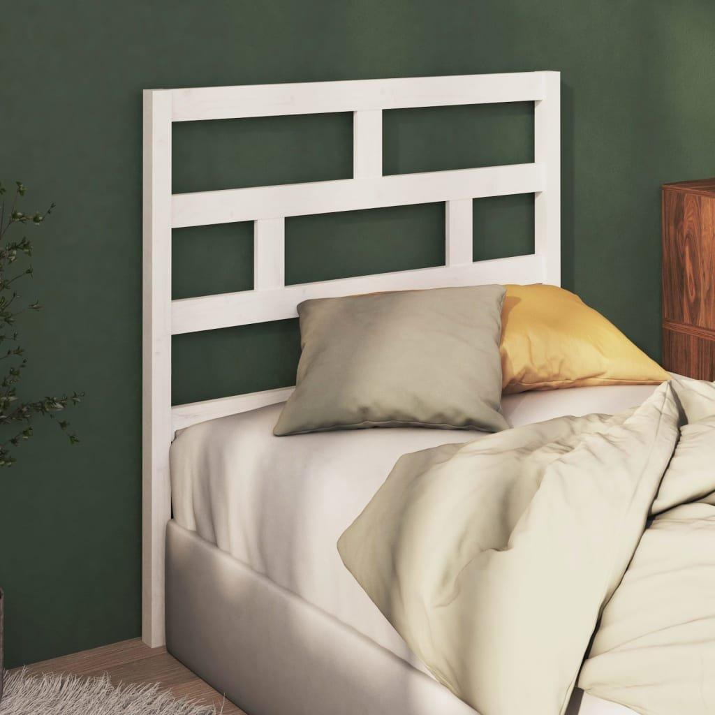 Bed Headboard White 96x4x100 cm Solid Wood Pine - image 1