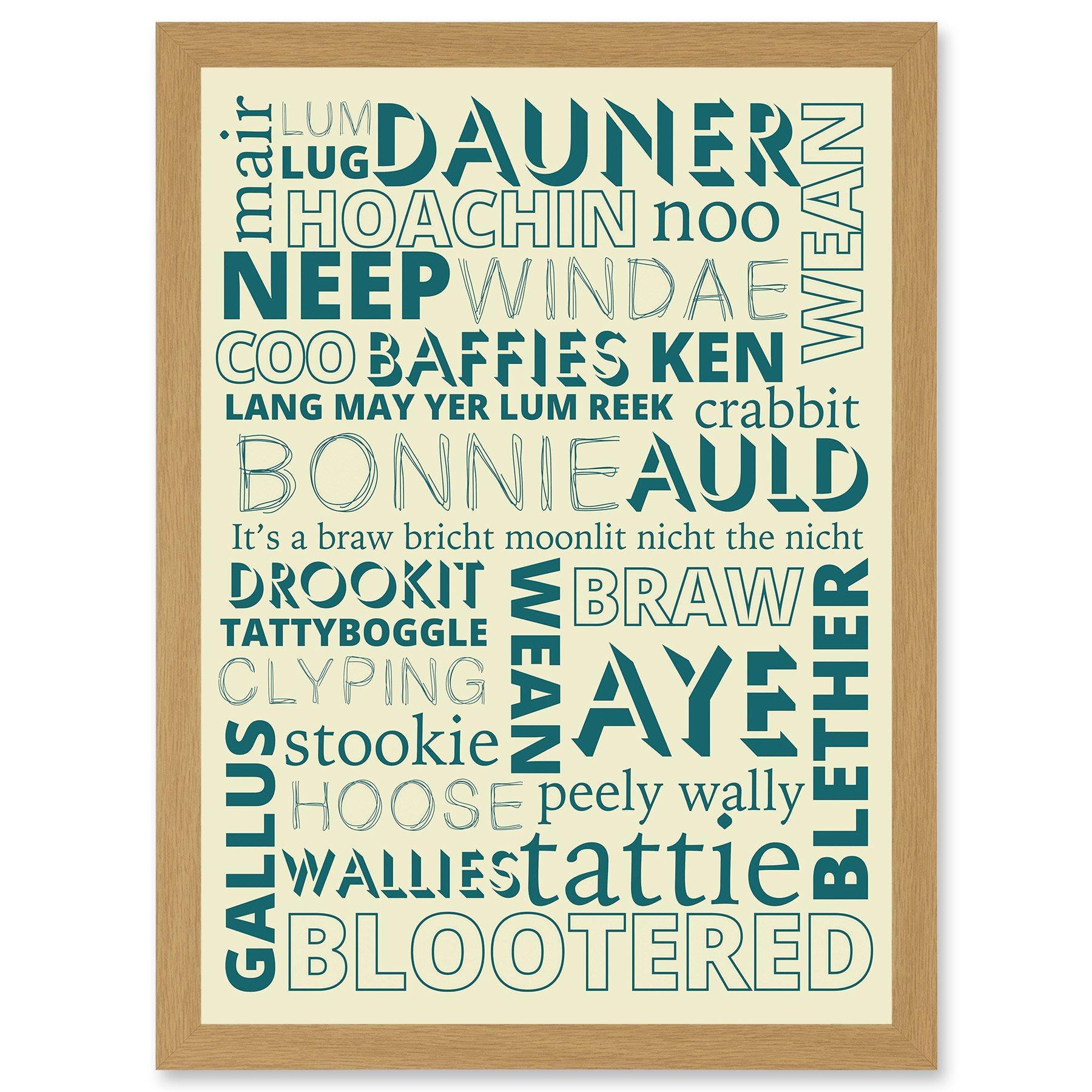 Quote Scottish Scotland Sayings Words Typography Artwork Framed Wall Art Print A4 - image 1