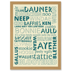Quote Scottish Scotland Sayings Words Typography Artwork Framed Wall Art Print A4