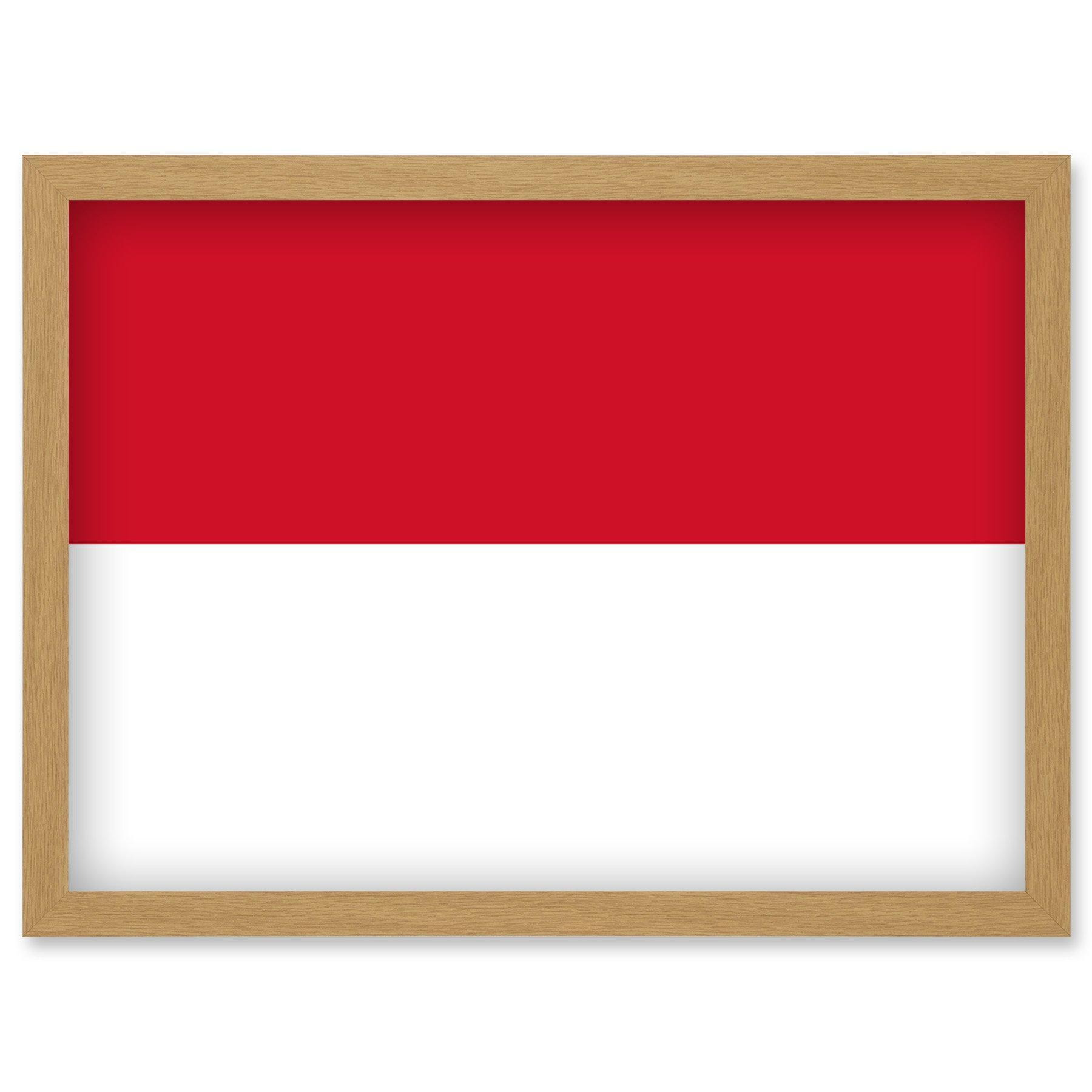 Monaco National Flag Vexillology World Flags Country Region Poster Artwork Framed Wall Art Print A4 - image 1