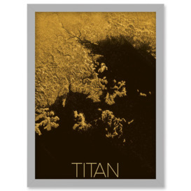 NASA Our Solar System Titan Saturn's Moon Ligeia Mare Lake Artwork Framed Wall Art Print A4